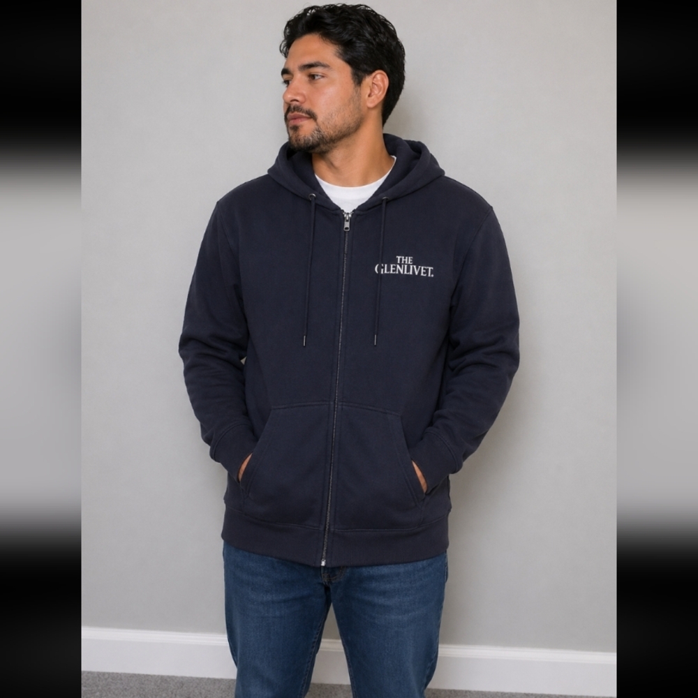 The Glenlivet Branded Soft Zip Up Sweater Medium